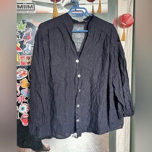 Navy blue Button Up Blouse